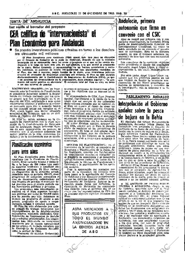 ABC SEVILLA 21-12-1983 página 23