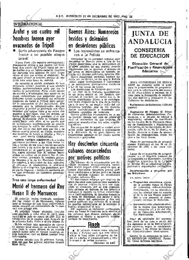 ABC SEVILLA 21-12-1983 página 25