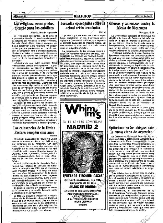 ABC MADRID 22-12-1983 página 50