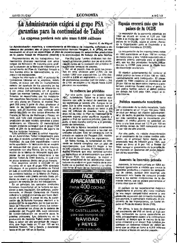 ABC MADRID 22-12-1983 página 61