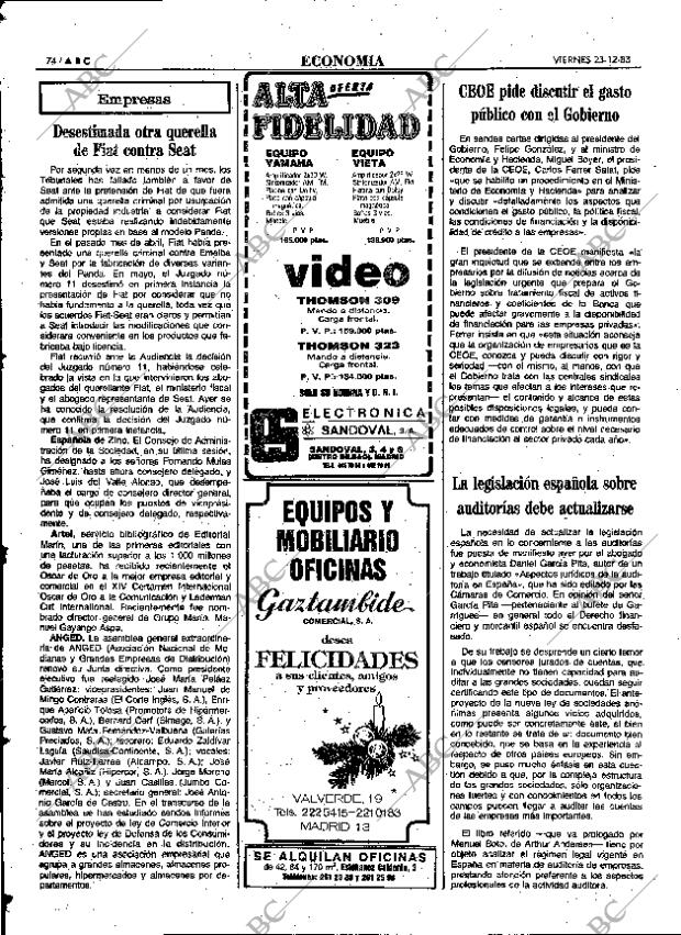 ABC MADRID 23-12-1983 página 74