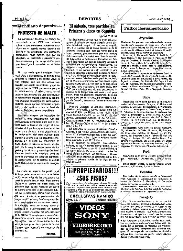 ABC MADRID 27-12-1983 página 64