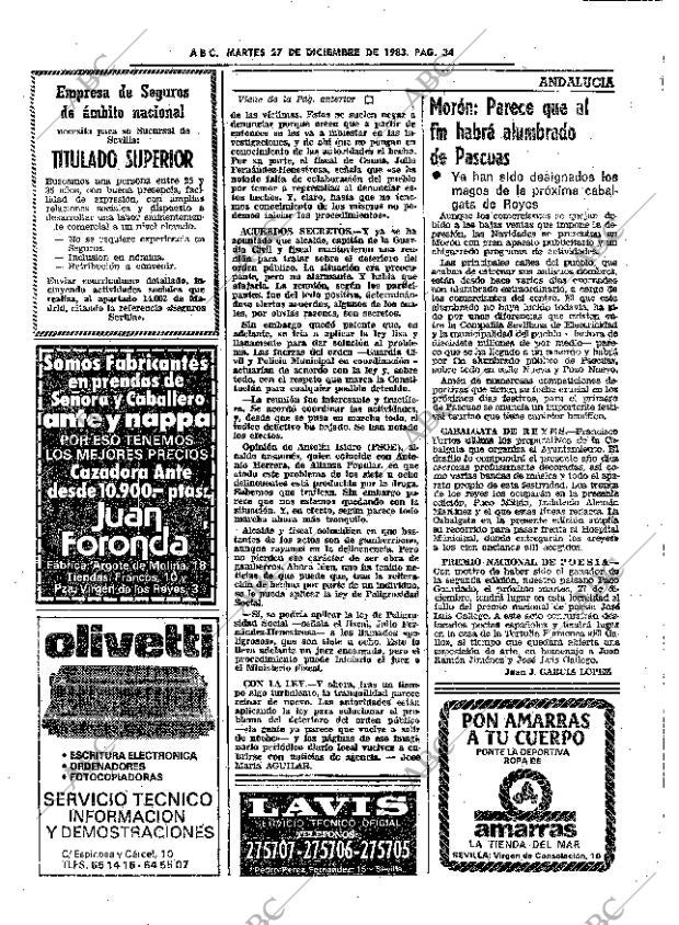 ABC SEVILLA 27-12-1983 página 34