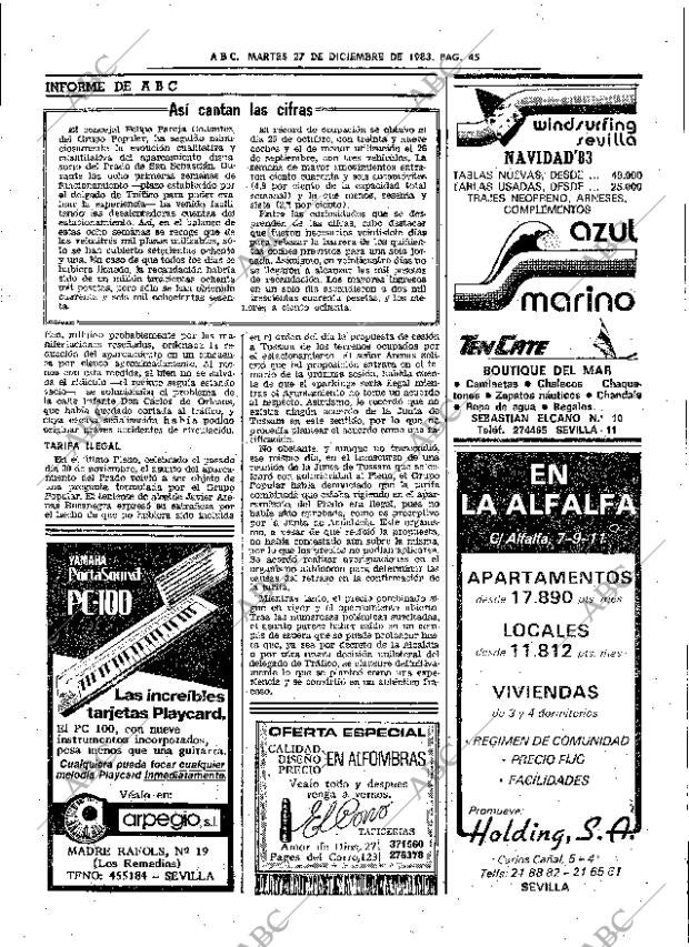 ABC SEVILLA 27-12-1983 página 45