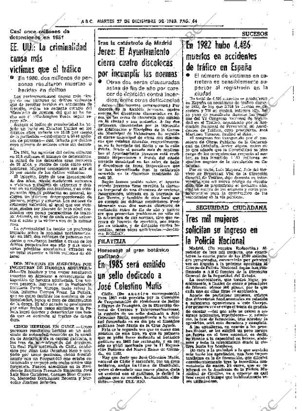 ABC SEVILLA 27-12-1983 página 64
