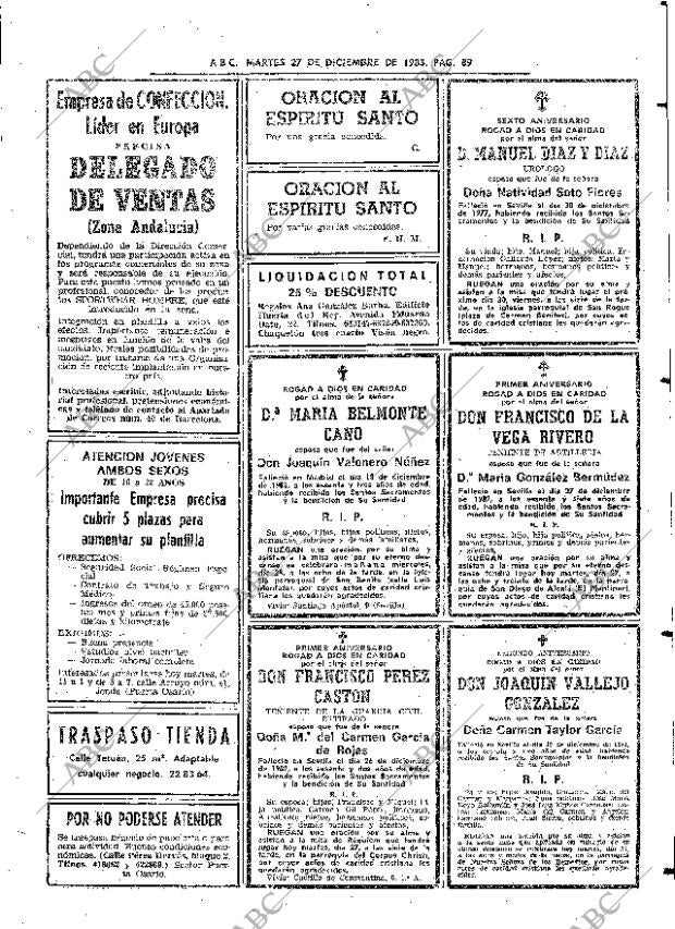ABC SEVILLA 27-12-1983 página 89