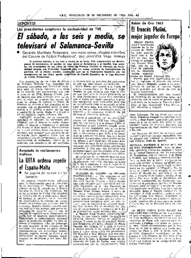 ABC SEVILLA 28-12-1983 página 43