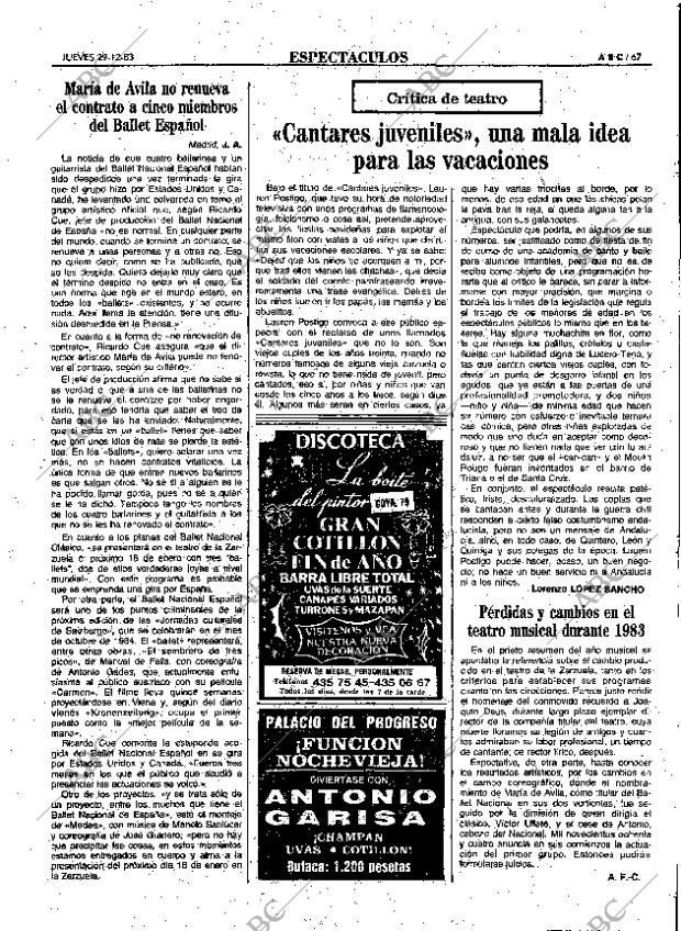 ABC MADRID 29-12-1983 página 67