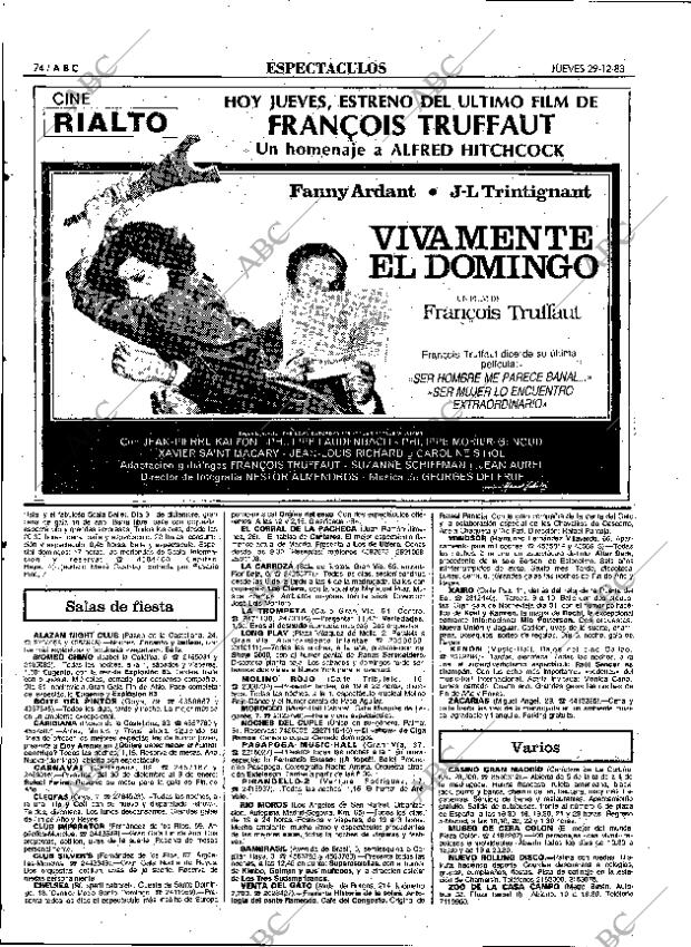 ABC MADRID 29-12-1983 página 74