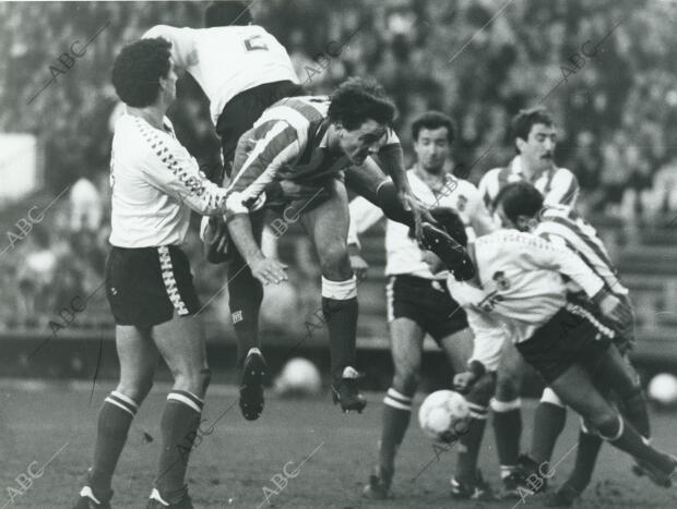 Miguel Ángel Ruiz García en un encuentro entr el Atlético de Madrid y el Racing...