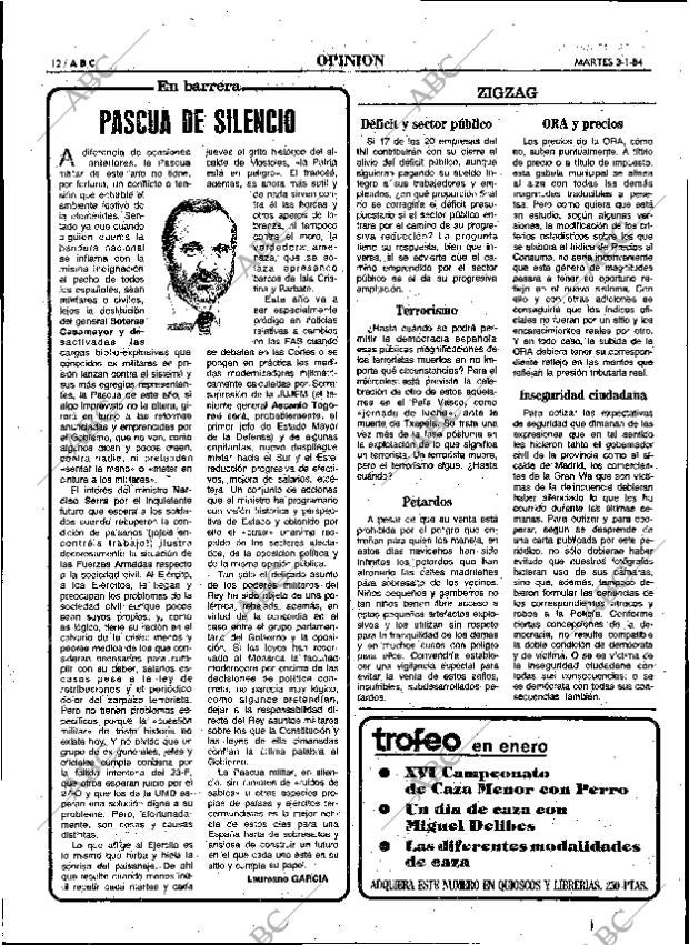 ABC MADRID 03-01-1984 página 12