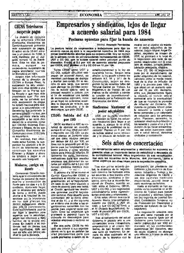 ABC MADRID 03-01-1984 página 47