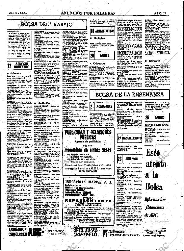 ABC MADRID 03-01-1984 página 71