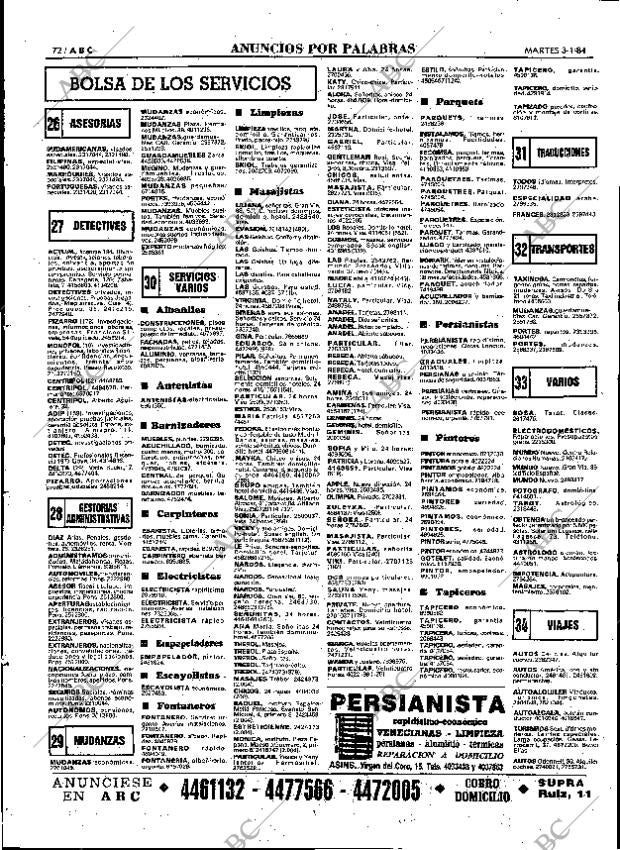 ABC MADRID 03-01-1984 página 72