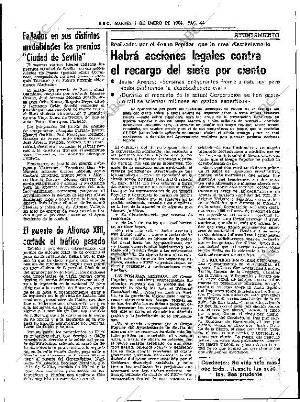 ABC SEVILLA 03-01-1984 página 44
