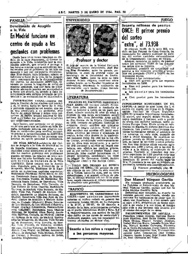 ABC SEVILLA 03-01-1984 página 58