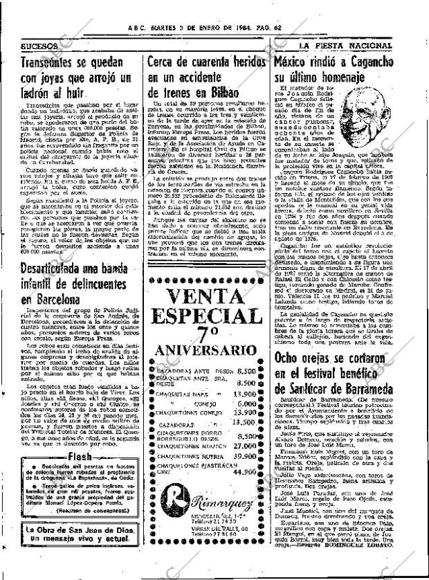 ABC SEVILLA 03-01-1984 página 62