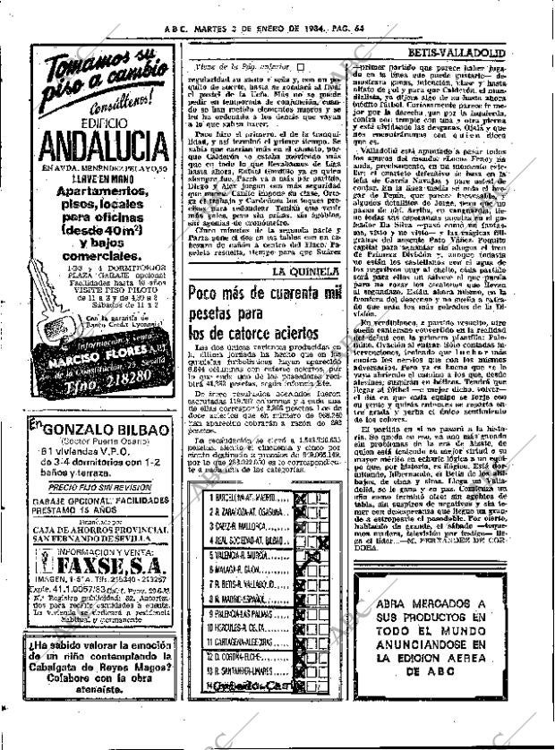 ABC SEVILLA 03-01-1984 página 64