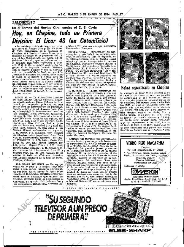 ABC SEVILLA 03-01-1984 página 77