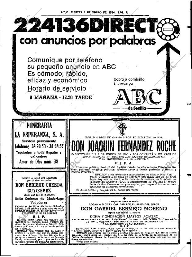ABC SEVILLA 03-01-1984 página 91