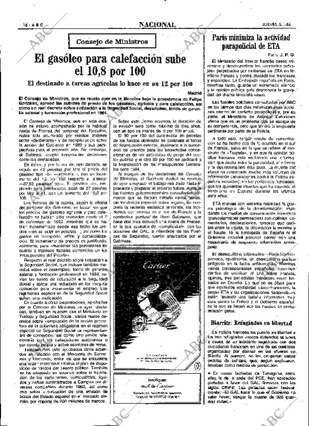 ABC MADRID 05-01-1984 página 16