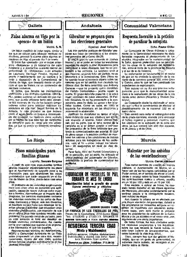 ABC MADRID 05-01-1984 página 21