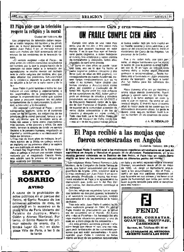 ABC MADRID 05-01-1984 página 38