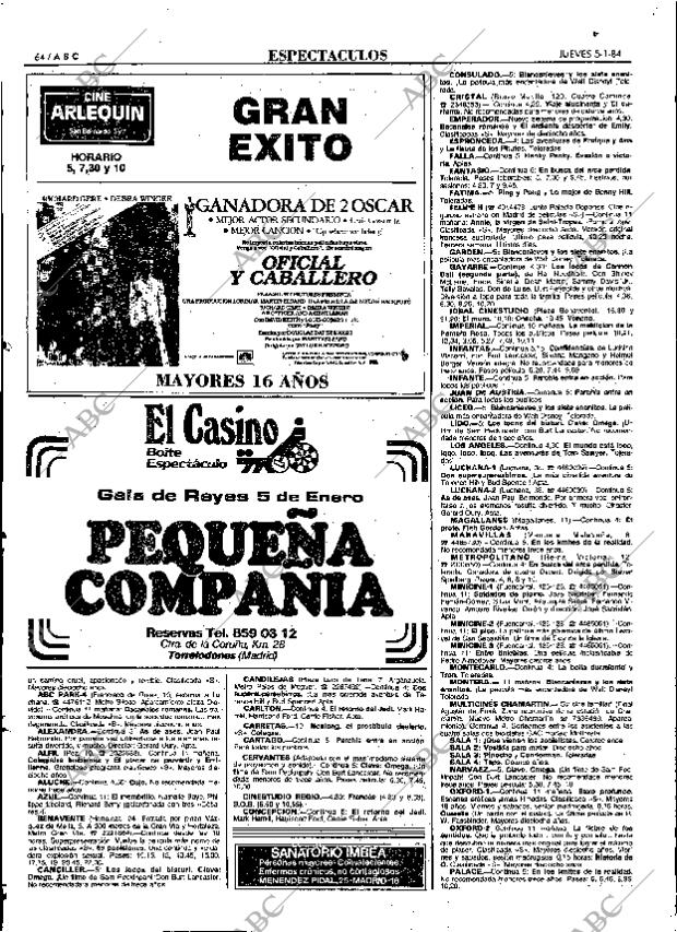 ABC MADRID 05-01-1984 página 64