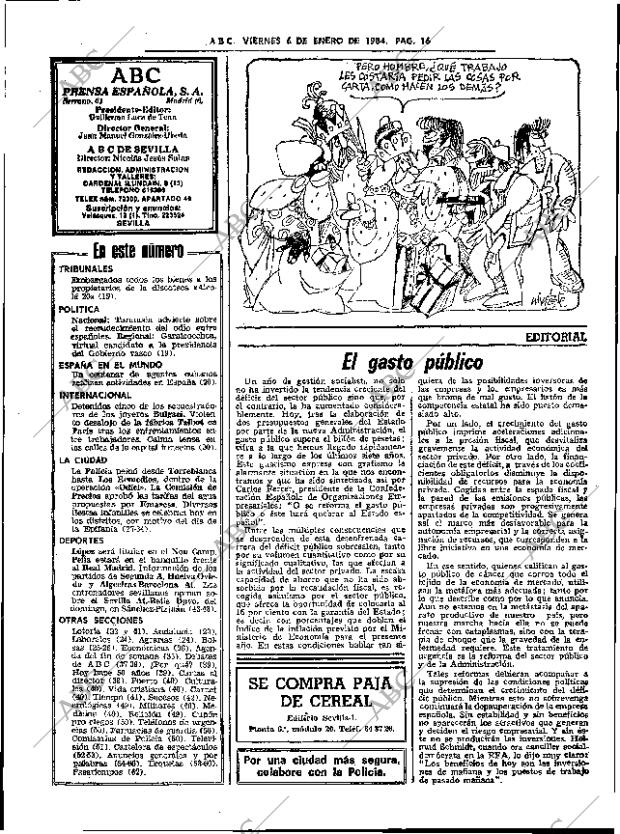 ABC SEVILLA 06-01-1984 página 16