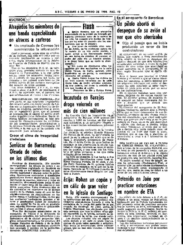 ABC SEVILLA 06-01-1984 página 42