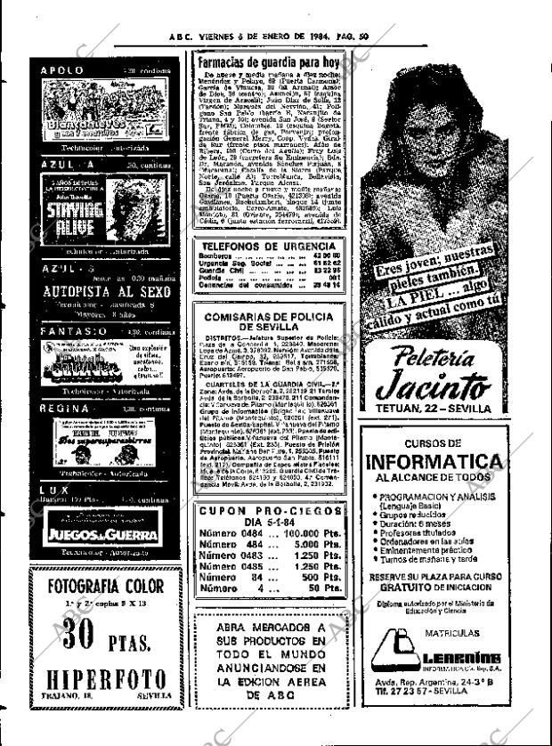 ABC SEVILLA 06-01-1984 página 50