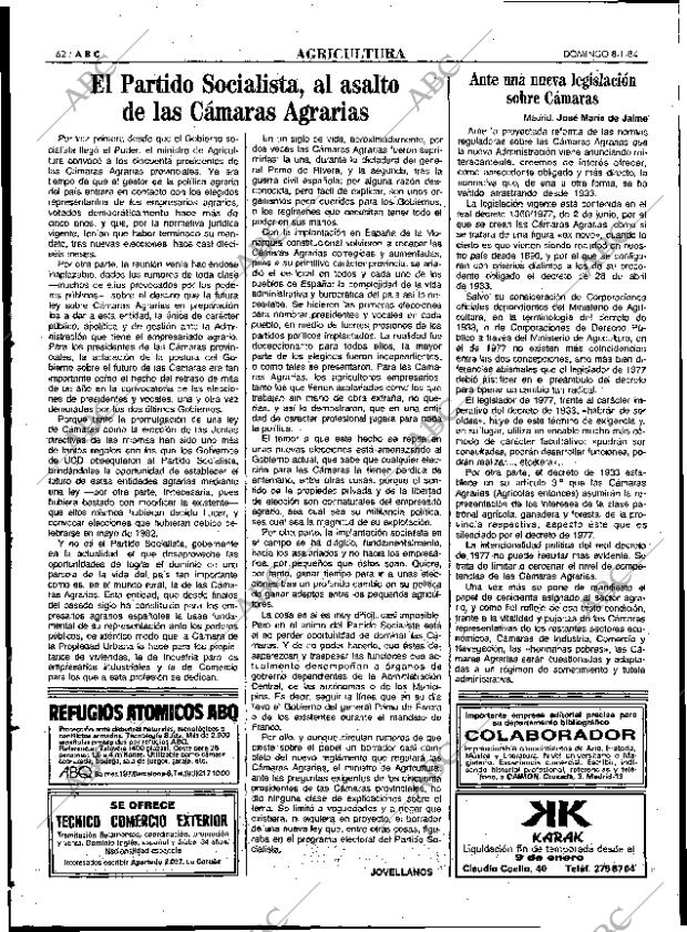 ABC MADRID 08-01-1984 página 62