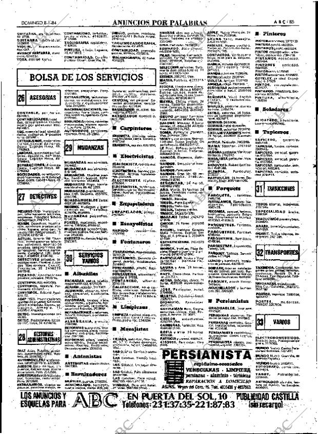 ABC MADRID 08-01-1984 página 85