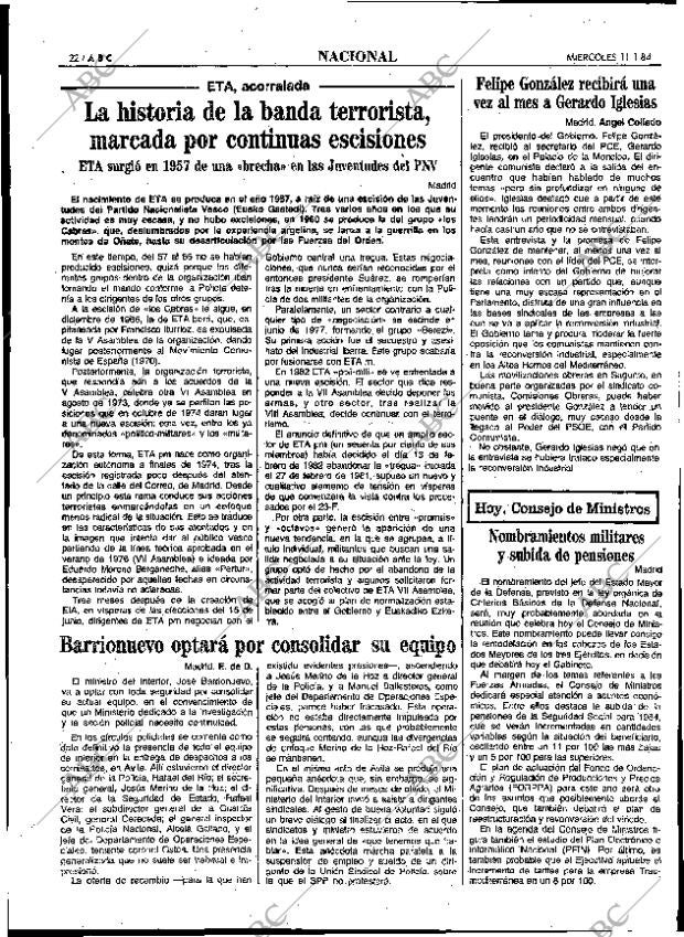 ABC MADRID 11-01-1984 página 22