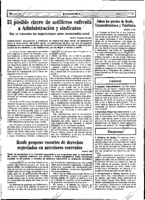 ABC MADRID 11-01-1984 página 50