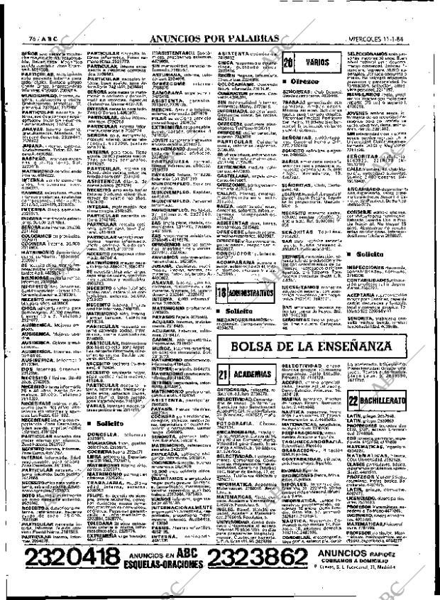 ABC MADRID 11-01-1984 página 76