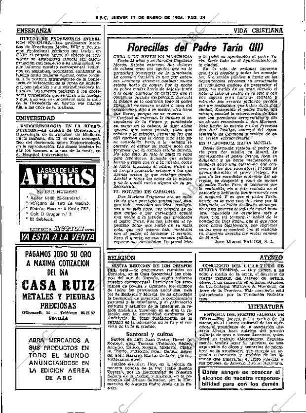 ABC SEVILLA 12-01-1984 página 34