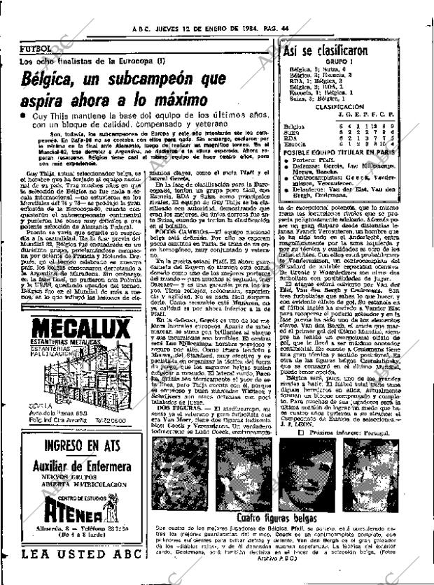 ABC SEVILLA 12-01-1984 página 44