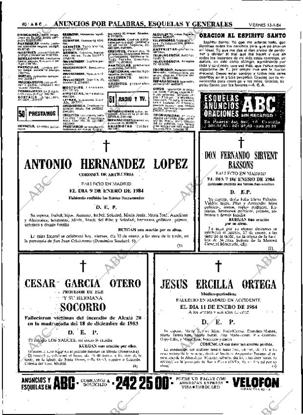 ABC MADRID 13-01-1984 página 80