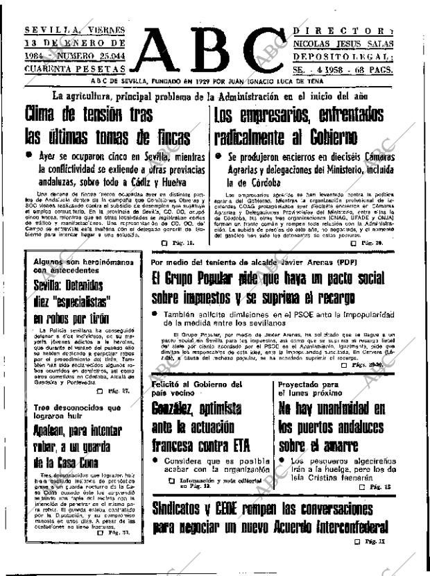 ABC SEVILLA 13-01-1984 página 11
