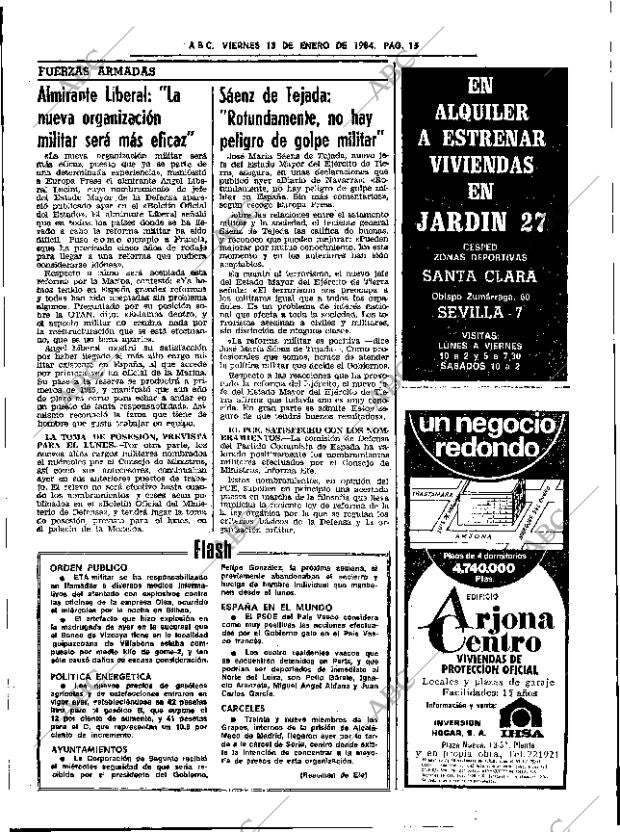 ABC SEVILLA 13-01-1984 página 15