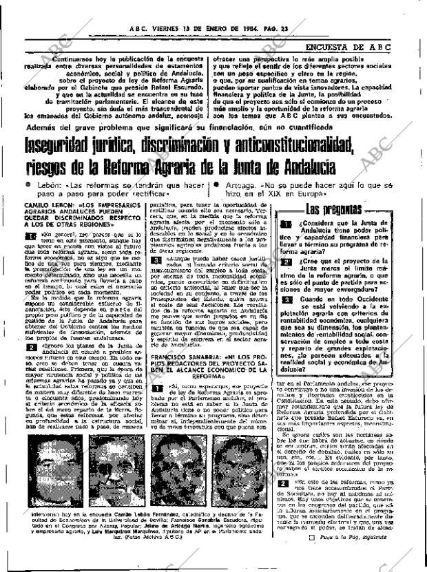 ABC SEVILLA 13-01-1984 página 23