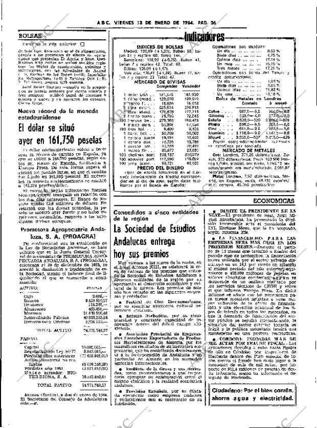 ABC SEVILLA 13-01-1984 página 26