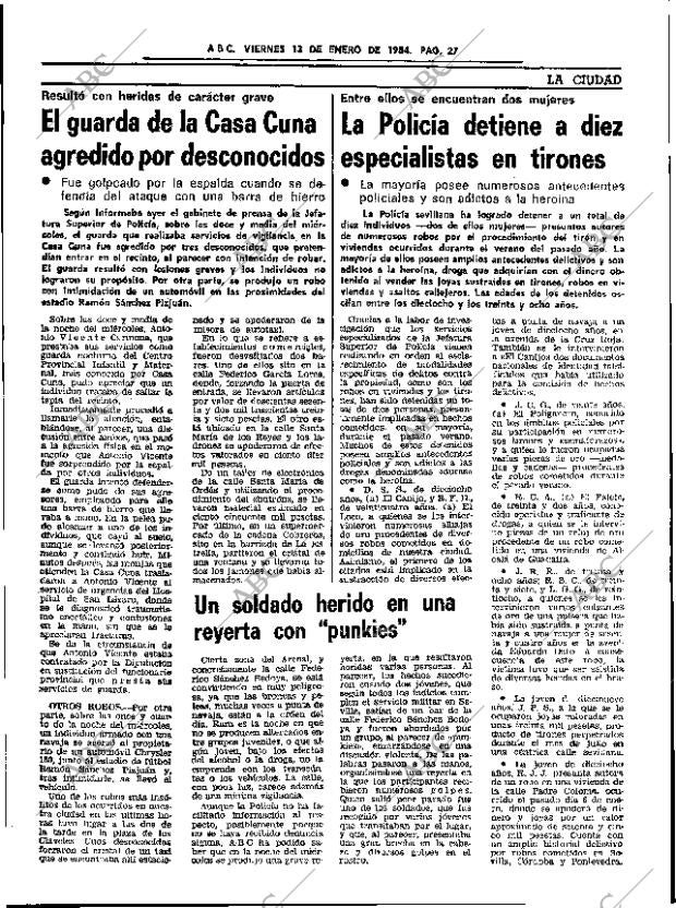 ABC SEVILLA 13-01-1984 página 27