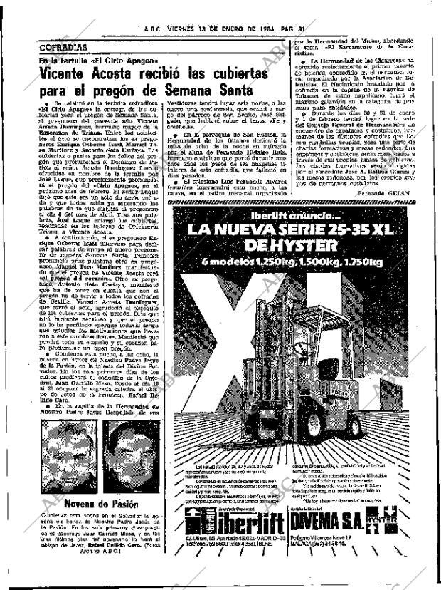 ABC SEVILLA 13-01-1984 página 31