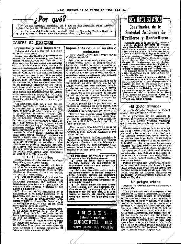 ABC SEVILLA 13-01-1984 página 34