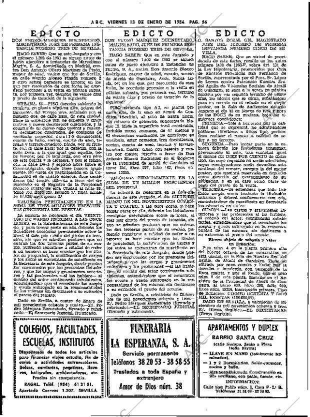 ABC SEVILLA 13-01-1984 página 56
