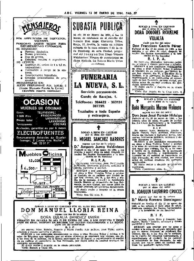 ABC SEVILLA 13-01-1984 página 57