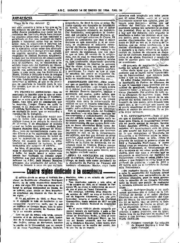 ABC SEVILLA 14-01-1984 página 26