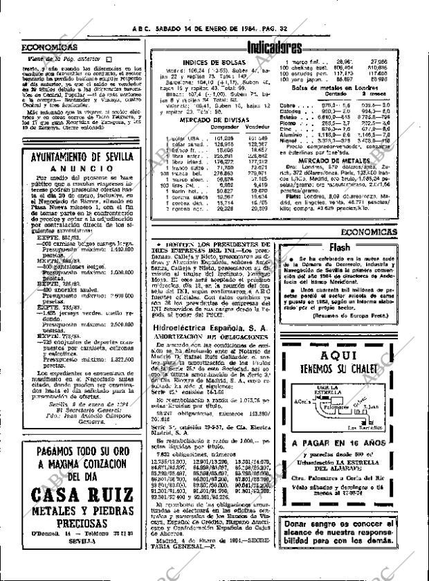 ABC SEVILLA 14-01-1984 página 32